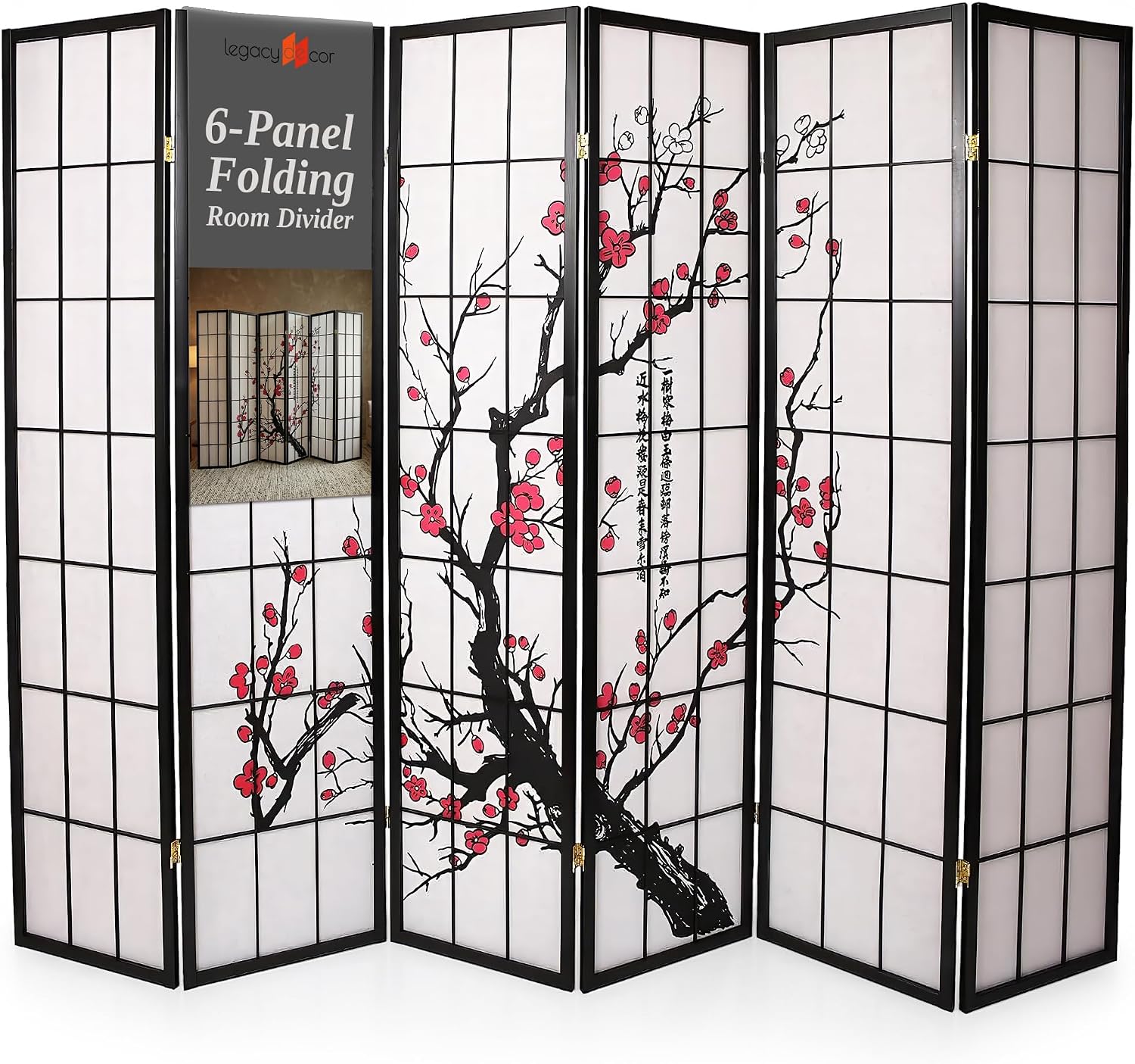 Shoji Screen Divider - Divisorio per ambienti a 6 pannelli